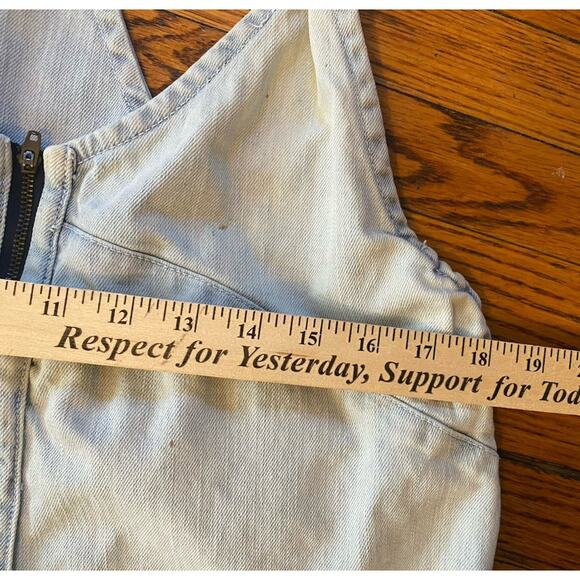 Monthorigin Denim Jean Capri Jumper Overalls Women’s M/L - Picture 6 of 8